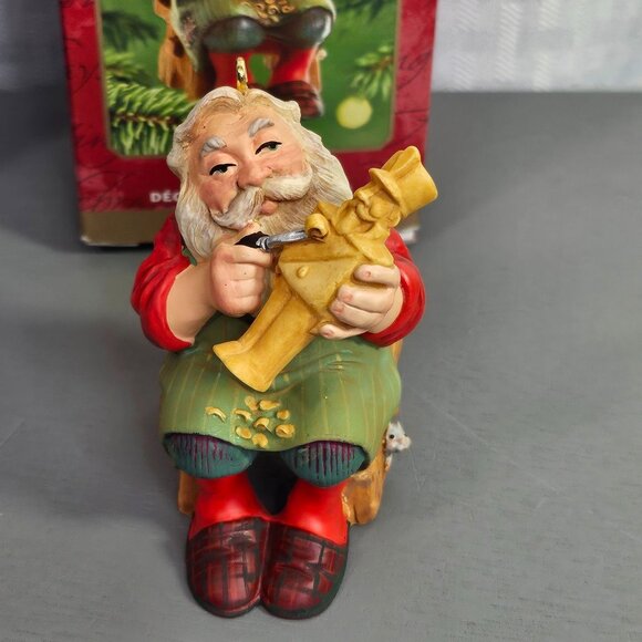 Vintage Hallmark Keepsake Ornament Pack of 2 Toymaker Santa Carving Santa New Wi - Picture 4 of 6